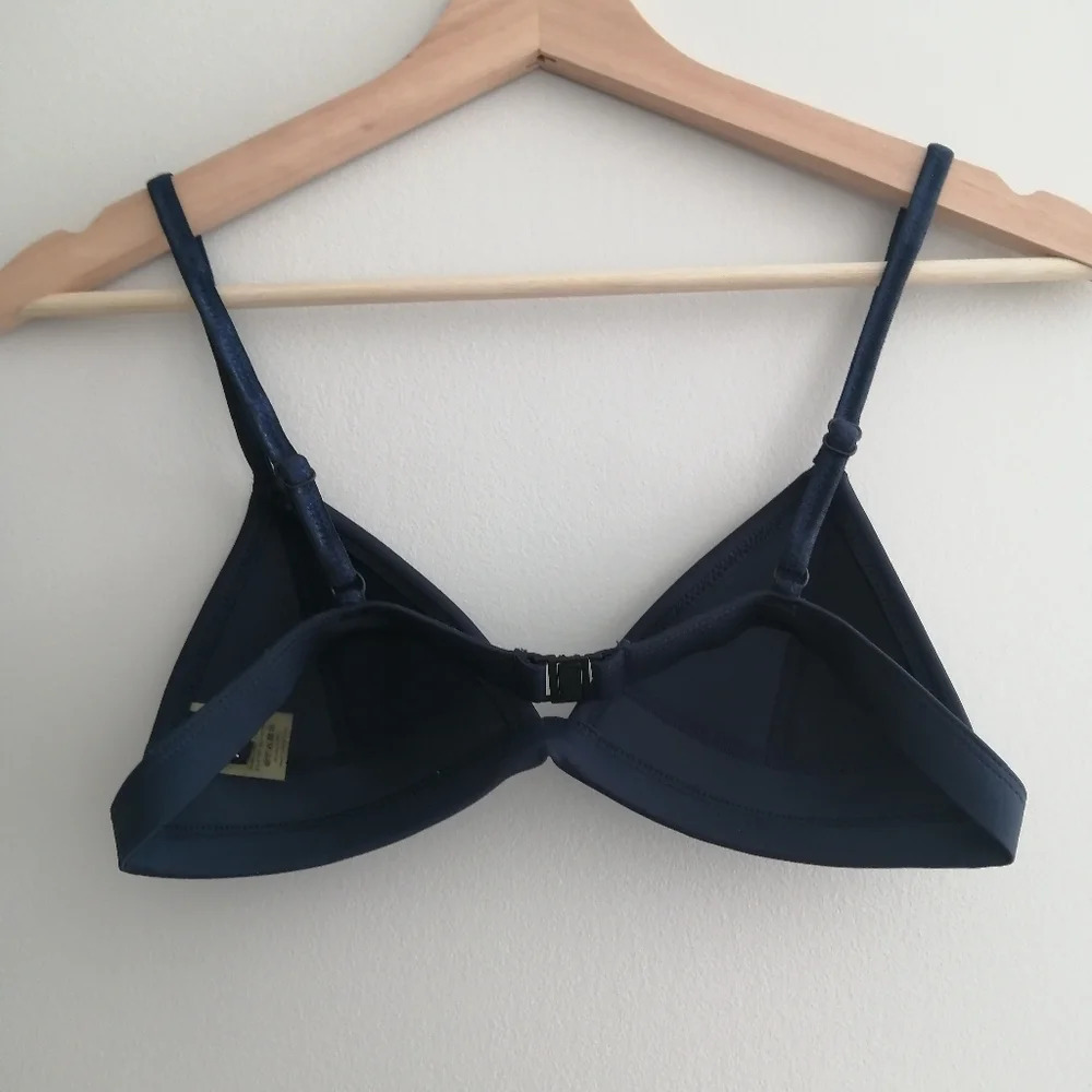 Triangl Swimwear Navy Neoprene Bikini Top Triangle Cups Small *Top Only* - Picture 3 of 13